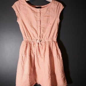 Nautica Girls Short Sleeve Stripe Oxford Dress